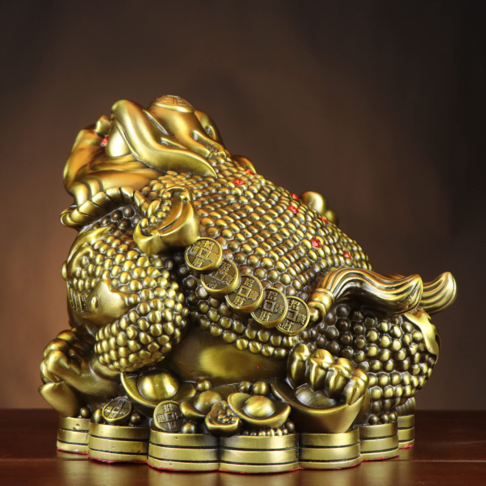 Amazon.com: Usoway 纯黄铜金蟾三足金蟾如意三脚金蟾家居店铺